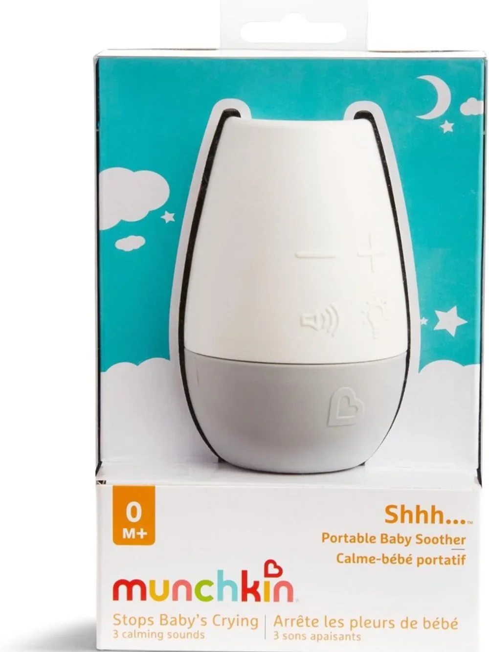 White Noise Sound Machine for Baby Soothing - Portable Sleep Aid, Grey & White